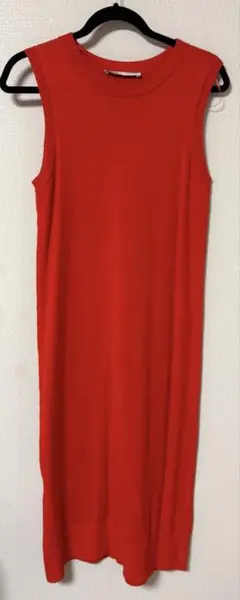 ZARA ノースリーブ ロングワンピース S 赤