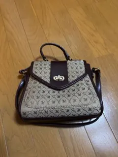 ロゴ入りショルダーバッグ ベージュ/ブラウン