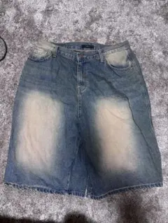 ダメージ加工ハーフデニムパンツ