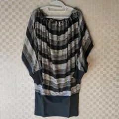 ボーダー　チュニック　長袖　ニット