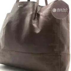美品/A4収納可能✨ナノユニバース トートバッグ 本革 レザー ボルドー 肩がけのサムネイル