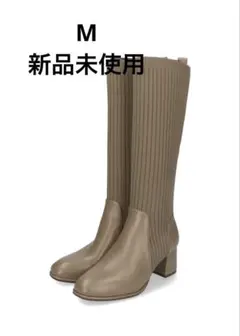 【新品】ORiental TRaffic ニットロングヒールブーツ　ブラウン