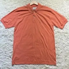 トラサルディ　半袖ポロシャツ　オレンジ　刺繍　動物　メンズ　Mサイズ
