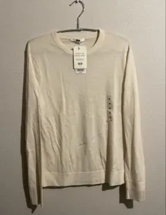 《新品》ユニクロ エクストラファインメリノ クルーネックセーター オフホワイト