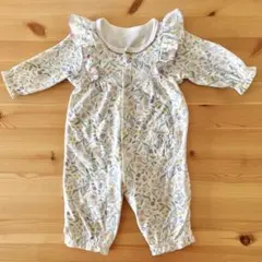 petit main オーガニック　肩フリル2WAYオール　50-70cm 春服