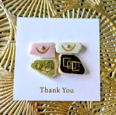 個性派デザインシー陶器イヤリング☆1点物