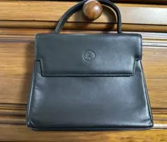 アニエスベー　ブラックレザーハンドバッグ　フォーマル