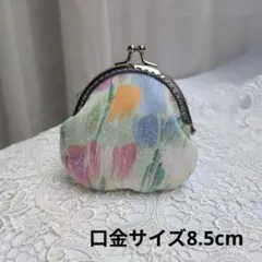 がま口ポーチ　ハンドメイド　チューリップ柄 　 口金サイズ8.5cm