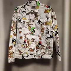 90s LOONEY TUNES アニメキャラクター デニムジャケット Sサイズ