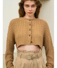 SNIDEL  スナイデル  クロップドケーブルカーディガン