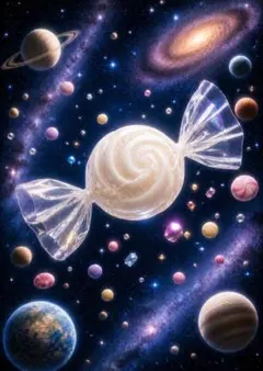 【3枚で1200円】☆宇宙とキャンディ アートポスター