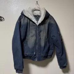 短丈デニムジャケット ファー付き中綿入り