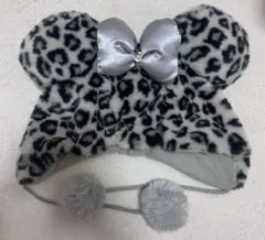 ディズニー　ヒョウ柄　ファンキャップ　グレー