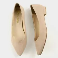 オリエンタルトラフィック　スエードフラットヒールパンプス　ベージュ