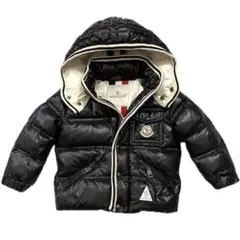 MONCLER ブラック　ダウンジャケット キッズ　フード付き