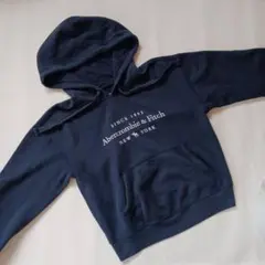 Abercrombie&Fitch パーカー 裏起毛 刺繍 ネイビー S