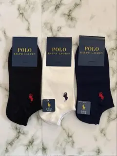 ポロラルフローレン レディース スニーカーソックス 3足
