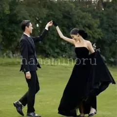 結婚式　二次会　前撮り　ドレス　黒　パーティー　お色直し　披露宴　韓国風