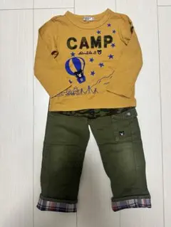 美品　double.B 100 ミキハウス　ダブルビー　ロンT パンツ　セット