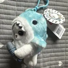 水色 シャーク ぬいぐるみキーホルダー 約10cm