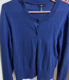 Gap 長袖 クルーネック カーディガン ブルー S