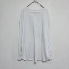 無印良品　ロング丈 長袖Tシャツ ホワイト（M-L）シンプル　重ね着　ナチュラル
