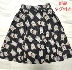 猫柄フレアースカート②【新品·•タグ付き】