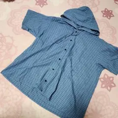 サマンサモスモス♥チェック柄フードシャツ　ブルー　新品のサムネイル