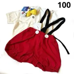 新品 未使用 ミッキー リボン ポロシャツ ハーフパンツ 3点セット100