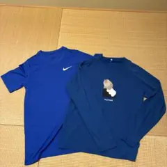 mont-bell 長袖Tシャツ 160 青　NIKEブルーTシャツ　セットのサムネイル