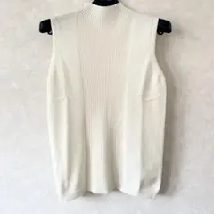 洗える！coca ホワイト ノースリーブ ニット セーター　M
