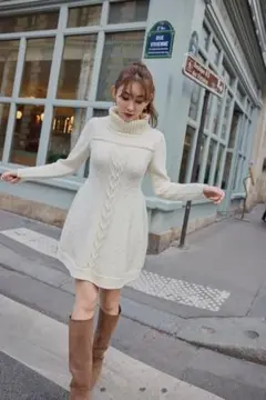 Her lip to Clara Cable Knit Dress サイズS - メルカリ