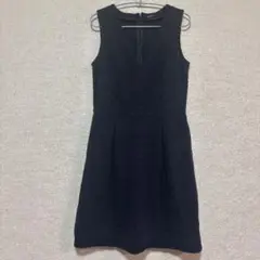 メイドウェル 無地 Ｖネックワンピース ノースリーブ L XL紺 綿 Aラインのサムネイル