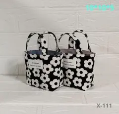 X-111　布バスケット　ミニミニトート　花柄　２個セット　ハンドメイド