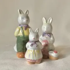 うさぎ 家族 ソルト＆ペッパー 爪楊枝入れ キッチン雑貨 ビンテージ 置物 動物