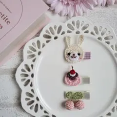୨୧ヘアクリップセットD-5୨୧ベビー&キッズ⑅﻿ハンドメイド⑅﻿うさぎ⑅﻿
