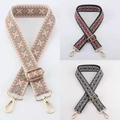 【新品】　刺繍　ショルダーストラップ　ショルダー紐　バッグ　交換用