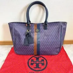 ✨美品✨大容量✨【トリーバーチ】トートバッグ　A4収納可能 総柄　保存袋付き
