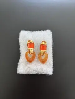 【vintage】琥珀色　ヴィンテージ イヤリング