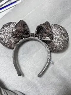 ミッキー耳カチューシャ シルバー スパンコール