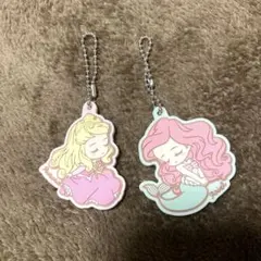 ディズニープリンセス　ラバーキーホルダー　2個