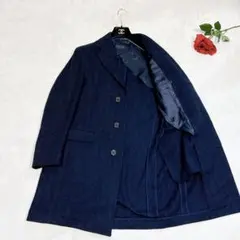 新品同様✨　ポロラルフローレン　チェスターコート　ネイビー　ヘリンボーン