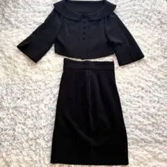 極美品⭐︎FOXEY NEW YORK ブラック ストレッチ スカートスーツ