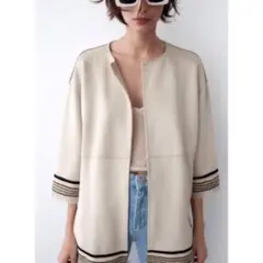 ZARA フェイクスエードコートベージュ