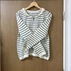 サマンサモスモス鍵編み襟付ニット