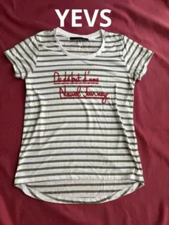 イーブス　YEVS ボーダーTシャツ 半袖 ロゴ刺繍入りのサムネイル