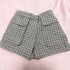 petit main チェック柄ハーフパンツ　キュロットスカート