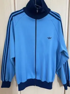 アディダス トラックジャケット 70s デサント製 ロゴ刺繍 美品 5号