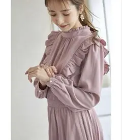 ウエストシャーリング ロングワンピース
