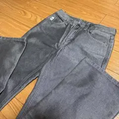 レア メキシコ産 光沢デニム グレー ブーツカットデニム フレアパンツ